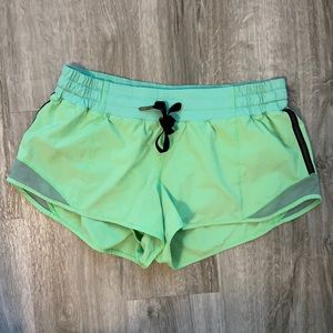 Lululemon lime green running shorts